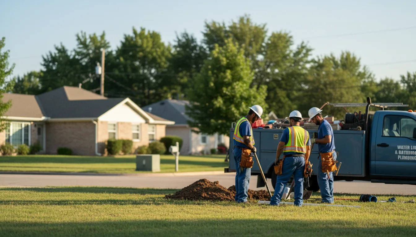 Residential water line and bathroom plumbing service in Kansasville, WI